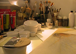 Arbeitstisch im Atelier